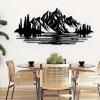 Cadeali Mountain Forest Metal Wall Art, Forest and Mountain Metal Wall Decor, Trees Art, Nature Decorations, Nature Sign, Living Room, Bedroom Hangings (Black, 47"x22"|121x56cm) view 1