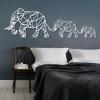 Cadeali Elephant Metal Wall Art, Elephant Metal Art Wall Decor, Metal Geometric Decor, Elephant Family, Large Metal Wall Art, Metal Wall Art for Living Room Bedroom (Black, 30" W x 10" H / 75x24cm) view 2