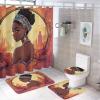 ZGDPBYF 3 Piece Bathroom Rugs Set, Lady Princess with Crown Afro American Girl Non-Slip Soft Bath Mat Set, Black Girl Bathroom Mat, Living Room Bedroom Mat, Machine Washable, Dries Quickly, view 2
