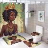 ZGDPBYF Bathroom Rugs Set Ultra Soft 3 Pieces Bath Rugs Non Slip, Black Girl Bathroom Mat, Bathroom Set with Toilet Rugs, African American Afro Black Woman Perfect Plush Bathroom Mats for Bathroom view 2