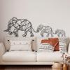 Cadeali Elephant Metal Wall Art, Elephant Metal Art Wall Decor, Metal Geometric Decor, Elephant Family, Large Metal Wall Art, Metal Wall Art for Living Room Bedroom (Silver, 46" W x 15" H / 118x37cm) view 2
