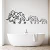 Cadeali Elephant Metal Wall Art, Elephant Metal Art Wall Decor, Metal Geometric Decor, Elephant Family, Large Metal Wall Art, Metal Wall Art for Living Room Bedroom (Silver, 46" W x 15" H / 118x37cm) view 4