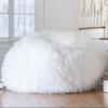 3/4ft Faux Fur Bean Bag Cover Without Filler Beanbag Chair Pouf Bed Ottoman Puff Salon Christmas Deco Futon Sac (Color : White, Size : 4ft-D120cm-cover) view 1