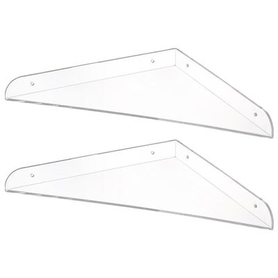 Alipis 2pcs Acrylic Floating Shelves Versatile Wall Mounted Storage for Bedroom Bathroom Living Room Easy to Clean Stylish Display Stands for Organizing Clutter