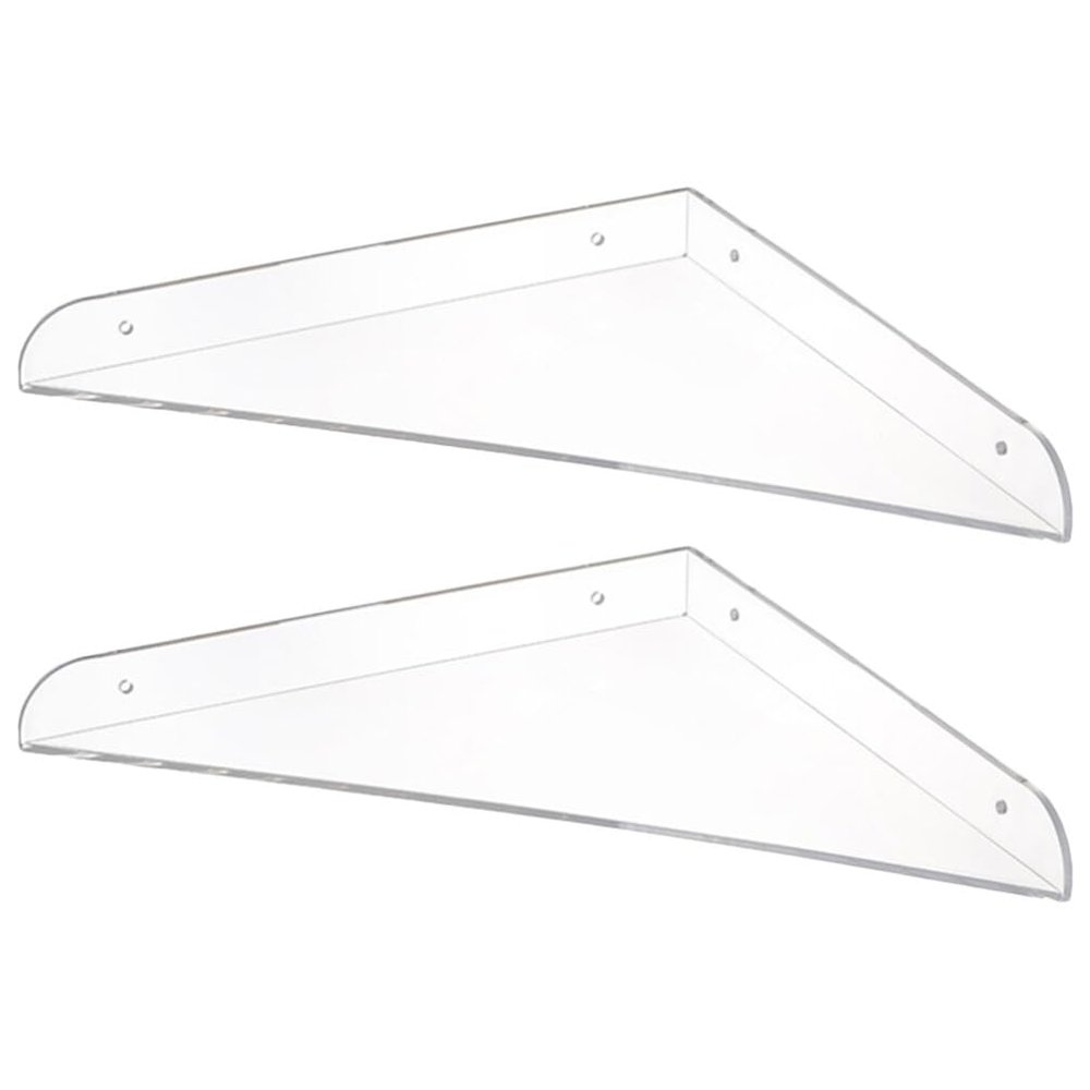 Alipis 2pcs Acrylic Floating Shelves Versatile Wall Mounted Storage for Bedroom Bathroom Living Room Easy to Clean Stylish Display Stands for Organizing Clutter
