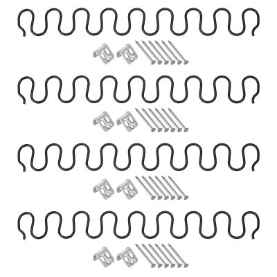 uxcell 15.7 Inch Sofa Spring Replacement with Clips Nails 4 Pack Flat Shape Spring Recliner Parts for Furniture Couch Repair Fixing Chair Sagging Seat, Black