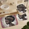 ZGDPBYF Elegant Black Girl with Crown in A Beautiful, 3 Piece Bath Mats Black Girl Waterproof Non Slip Bath Mat Set, Washable Rug for Bathroom,-3-Piece Set view 1