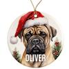 Bullmastif Personalized Dog Ornament - Pet Ornament for Christmas Tree - 3" Round Ceramic - Printed in USA - Choose from 200 Breeds - Dog Mom - Dog Dad - Xmas Decoration DOG050 view 1