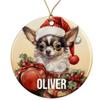 Chihuahua Personalized Pet Ornament for Christmas Tree - 3" Round Ceramic - Printed in USA - Choose from 200 Breeds - Dog Mom/Dad - Xmas Decoration DOG063 view 1