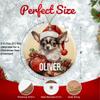 Chihuahua Personalized Pet Ornament for Christmas Tree - 3" Round Ceramic - Printed in USA - Choose from 200 Breeds - Dog Mom/Dad - Xmas Decoration DOG063 view 2