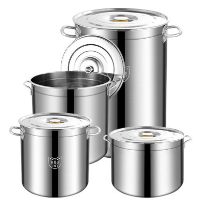 304 Stainless Steel Soup Bucket 25 * 25cm, Commercial Thickened bucket pot with Lid, Multipurpose Soup Cookware, Suitable for Hotel, Canteen, Restaurant, Large Capacity Water Storage Bucket