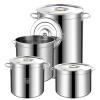 304 Stainless Steel Soup Bucket 25 * 25cm, Commercial Thickened bucket pot with Lid, Multipurpose Soup Cookware, Suitable for Hotel, Canteen, Restaurant, Large Capacity Water Storage Bucket view 1