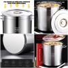 304 Stainless Steel Soup Bucket 25 * 25cm, Commercial Thickened bucket pot with Lid, Multipurpose Soup Cookware, Suitable for Hotel, Canteen, Restaurant, Large Capacity Water Storage Bucket view 4