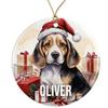 Beagle Personalized Dog Ornament - Pet Ornament for Christmas Tree - 3" Round Ceramic - Printed in USA - Choose from 200 Breeds - Dog Mom - Dog Dad - Xmas Decoration DOG020 view 1
