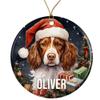 Brittany Spaniel Personalized Dog Ornament - Pet Ornament for Christmas Tree - 3" Round Ceramic - Printed in USA - Choose from 200 Breeds - Dog Mom - Dog Dad - Xmas Decoration DOG042 view 1