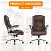 PayLessHere Big and Tall Office Chair 400lbs Adjustable Executive Leather Desk Chair with Armrest Computer Desk Chair Rolling Swivel Computer Pu Leather Chair for Heavy People (Brown) view 3