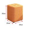 Junpllvic Footstool Ottoman Dressing Stool with Linen Upholstered Seat Footrest, Wood Change Shoes Stool for Bedroom, Living Room Children's Room Hallway 29x29x35cm (Color : Orange) view 2
