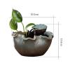 ESTELAR Indoor Small Water Fountain Ceramic Lotus Leaf Desktop Fountain Indoor Waterfall Fountain with Water Mist Suitable for Home Living Room Office Decoration Tabletop Fountains Feng Shui Decor view 2