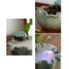 ESTELAR Indoor Small Water Fountain Ceramic Lotus Leaf Desktop Fountain Indoor Waterfall Fountain with Water Mist Suitable for Home Living Room Office Decoration Tabletop Fountains Feng Shui Decor view 3