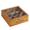 handrong Wooden Tea Box Organizer,Teas Holder Organizer,Tea Bag Storage with 9 Compartments Clear Lid for Home Gifts & Tea Parties view 1