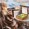 handrong Wooden Tea Box Organizer,Teas Holder Organizer,Tea Bag Storage with 9 Compartments Clear Lid for Home Gifts & Tea Parties view 2
