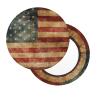 SHIRMDIY American Flag 2 Pcs Stretchable Round Bar Stool Covers, Retro Stars Red Blue Washable Elastic Stool Cushion Seat Covers for Room Home Party Decor 13 inch view 2