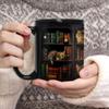 2IMT Cat Book Mug Book Lovers Gifts for Readers - Book Lover Bookish Gifts for Bookworm Women - Library Bookshelf Mug - Best Gift for Cat Lover - Reading Writer Women Black Coffee Cup 15oz view 4