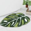 Witzest Green Plant Bathroom Rugs Cute Monstera Leaf Shaped Non Slip Bath Mat, Funny Botanical Floor Bathmat Absorbent Washable Small Bath Matt Bathroom Decor-17''x24'' view 1