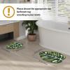 Witzest Green Plant Bathroom Rugs Cute Monstera Leaf Shaped Non Slip Bath Mat, Funny Botanical Floor Bathmat Absorbent Washable Small Bath Matt Bathroom Decor-17''x24'' view 2