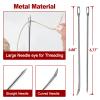 Ofargo Meat Trussing Needles, Roasting Trussing Needles for Lacing Roast Turkey, Chicken, Pork Skin, Whole Hog, Lamb, and Rotisserie Pig; 3pcs Curved Needles and 3pcs Straight Needles; 6pcs in All view 3