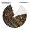 Exotic Tribe Theme Christmas Tree Skirt with Pom Pom Trim Xmas Tree Skirt for Holiday Party Soft Christmas Decorations Christmas Tree Mat Base Cover for New Yea Decoration view 2