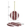 Baseball Softball Laces Christmas Ornament Round Ceramic Ceramic Hanging Ornaments for Home Decor Christmas Decorations with Gold Rope Xmas Tree Ceramic Hanging for Holiday Party view 2