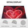 Red Hearts Firework Dish Drying Mat for Kitchen Counter Absorbent Dish Drying Pad Non Slip Kitchen Drying Mat Coffee Mat Microfiber Dish Mat for Sink Dishes Countertop Draining Racks view 3