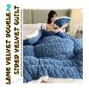 XHCTNN Thickened Super Soft Insulation Hibiscus Winter Quilt, Breathable Warm Bed Comforter Fabric Fluffy Plush - Double Sided Velvet Blanket Quilt for Cold Weather(A,150 * 200cm/3kg) view 2