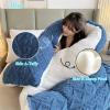 XHCTNN Thickened Super Soft Insulation Hibiscus Winter Quilt, Breathable Warm Bed Comforter Fabric Fluffy Plush - Double Sided Velvet Blanket Quilt for Cold Weather(A,150 * 200cm/3kg) view 3