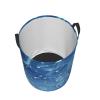 Round Laundry Basket with Handles Personalized Laundry Hamper for Bedroom Blue Musical Notes Circular Laundry Lightweight Waterproof Storage Basket Dirty Clothes Hamper for Bathroom Dorm view 2