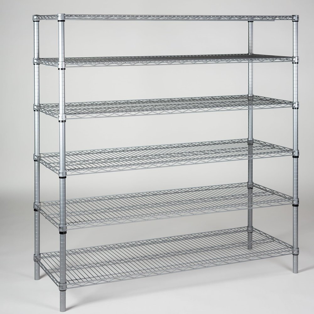 Omega 12" Deep x 42" Wide x 86" High 6 Tier Gray Starter Shelving Unit