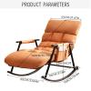 Camping Chairs Living Room Chairs Recliner Chair Rocking Chair Patio Chairs Lawn Chairs Reading Chair Comfy Lounge Chair With Armrest Storage Bag Which Can Support For Up To 200kg/440lbs ( Color : Gre view 2