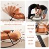 Camping Chairs Living Room Chairs Recliner Chair Rocking Chair Patio Chairs Lawn Chairs Reading Chair Comfy Lounge Chair With Armrest Storage Bag Which Can Support For Up To 200kg/440lbs ( Color : Gre view 3