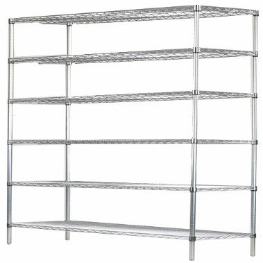 Omega 24" Deep x 24" Wide x 54" High 6 Tier Chrome Starter Shelving Unit