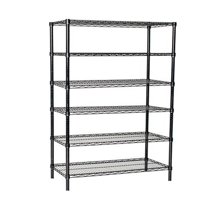 Omega 14" Deep x 72" Wide x 63" High 6 Tier Black Starter Shelving Unit