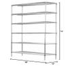 Omega 12" Deep x 36" Wide x 74" High 6 Tier Chrome Starter Shelving Unit view 2