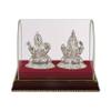 Lord Luxmi Ganesha Idols & Figurines for Home Temple Made by Pure Silver situated in a Transparent Box (Laxmi & Ganesh 32gm-Pure Silver) view 1