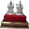 Lord Luxmi Ganesha Idols & Figurines for Home Temple Made by Pure Silver situated in a Transparent Box (Laxmi & Ganesh 32gm-Pure Silver) view 2