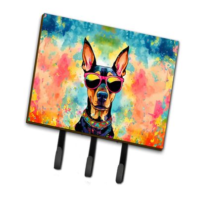 Caroline's Treasures Doberman Pinscher Hippie Dawg Leash or Key Holder Wall Hooks, Key Hooks Holder, Coat Rack Wall Mount, Coat Hooks, Hooks for Hanging Keys, Towels, Aprons, Leashes
