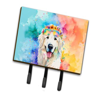 Caroline's Treasures Great Pyrenees Hippie Dawg Leash or Key Holder Wall Hooks, Key Hooks Holder, Coat Rack Wall Mount, Coat Hooks, Hooks for Hanging Keys, Towels, Aprons, Leashes