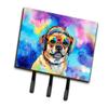 Caroline's Treasures Pug Hippie Dawg Leash or Key Holder Wall Hooks, Key Hooks Holder, Coat Rack Wall Mount, Coat Hooks, Hooks for Hanging Keys, Towels, Aprons, Leashes view 1