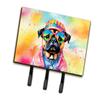 Caroline's Treasures Pug Hippie Dawg Leash or Key Holder Wall Hooks, Key Hooks Holder, Coat Rack Wall Mount, Coat Hooks, Hooks for Hanging Keys, Towels, Aprons, Leashes view 1
