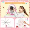 Costzon Kids Vanity, Girls Vanity Set with Mirror and Stool, Drawer, Storage Grids, 2 in 1 Makeup Dressing Table Vanity Desk, Vanity Table and Chair Set for Little Girls view 2