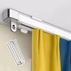 Curtain Track Ceiling/ Wall Mounted Curtain Track Set, Retractable Aluminum Curtain Rail System with Hooks, Quiet Curtain Track Pole for Bedroom/ Hospital ( Color : Ceiling , Size : 0.85-1.5m(2.8-4.9f view 1
